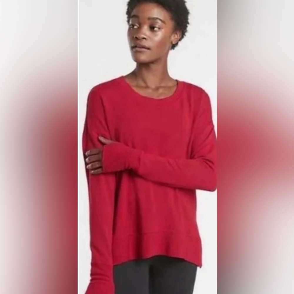Athleta Long Sleeve Pullover Red Size Small